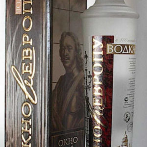 Vodka Okno v Evropu Box and bottel design